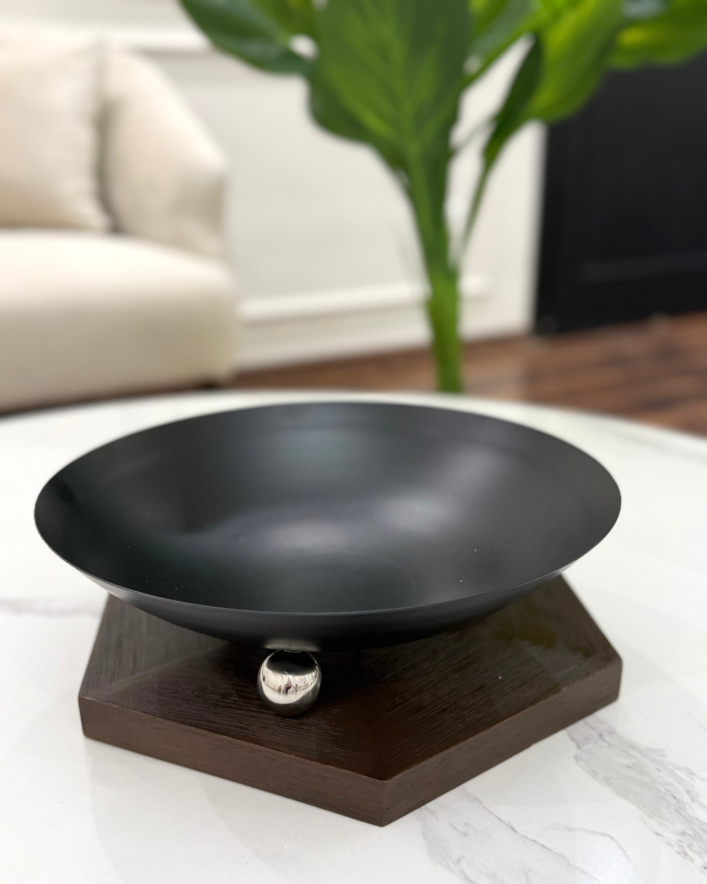 Serving Bowl With Silver Accents