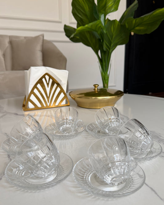 Ribbed Glass Coffee Cup