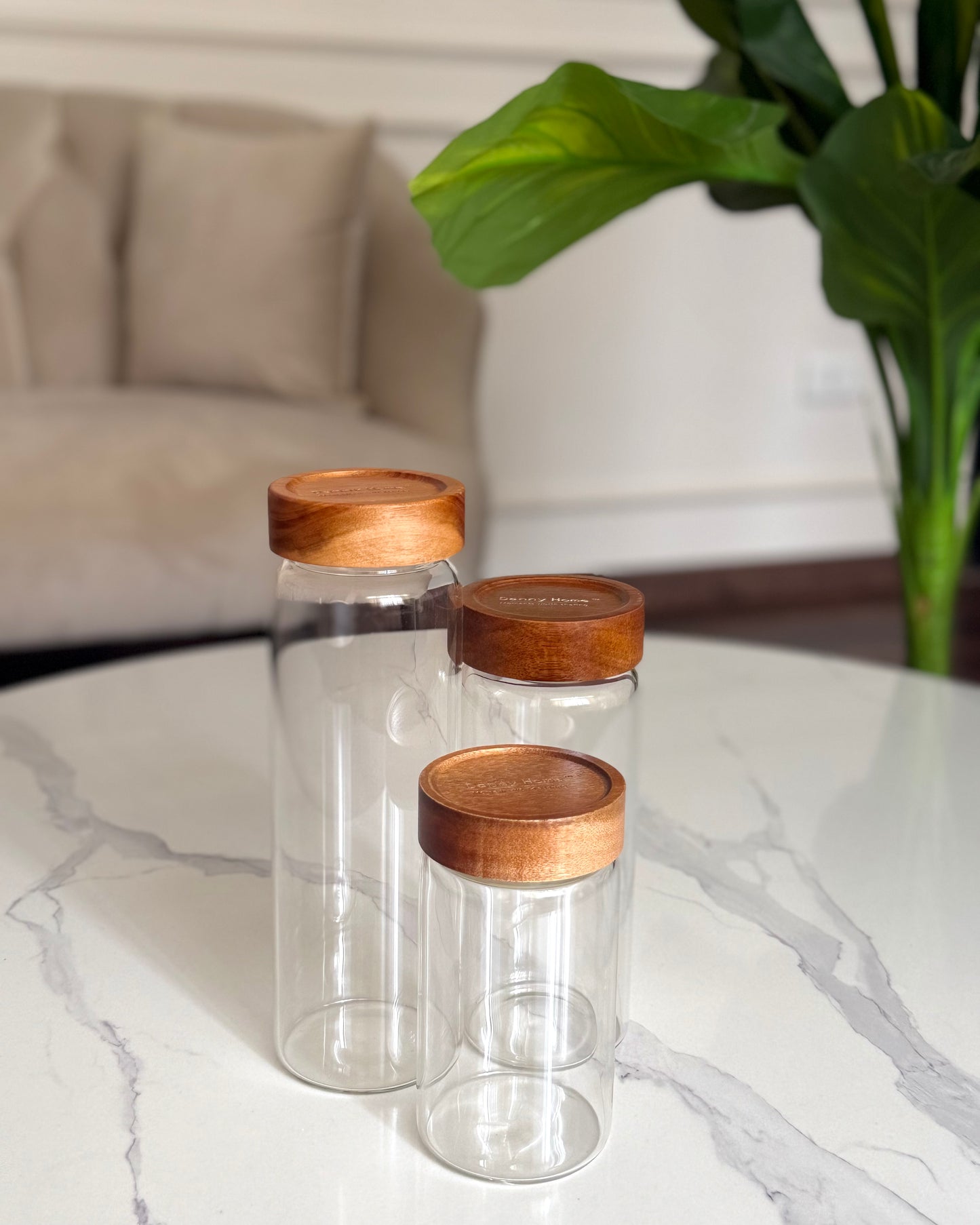 Glass Storage Jar with Wooden Lid