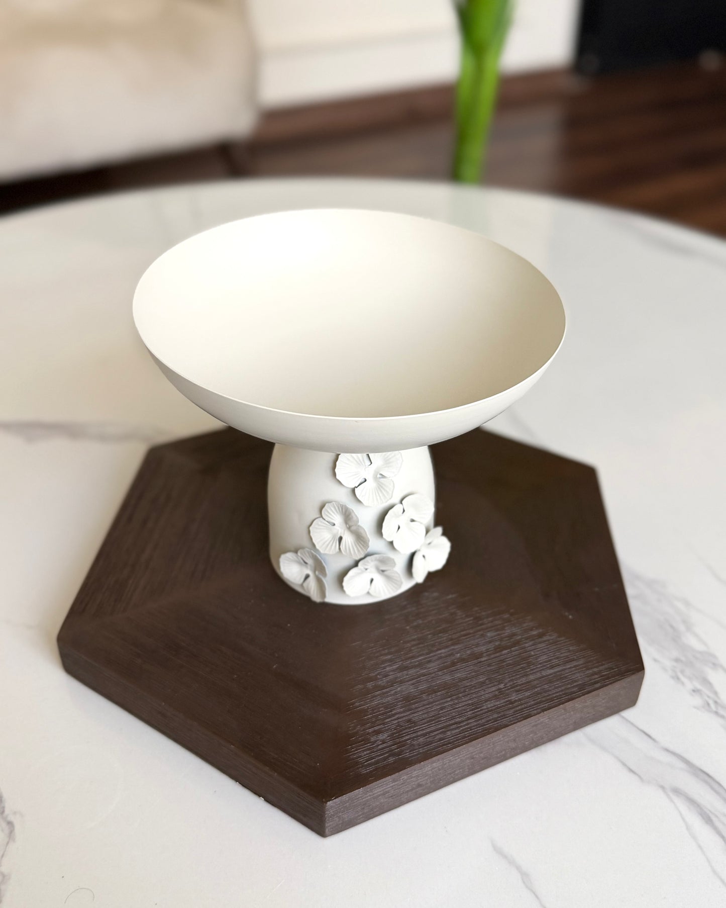 Floral Pedestal Serving Bowl