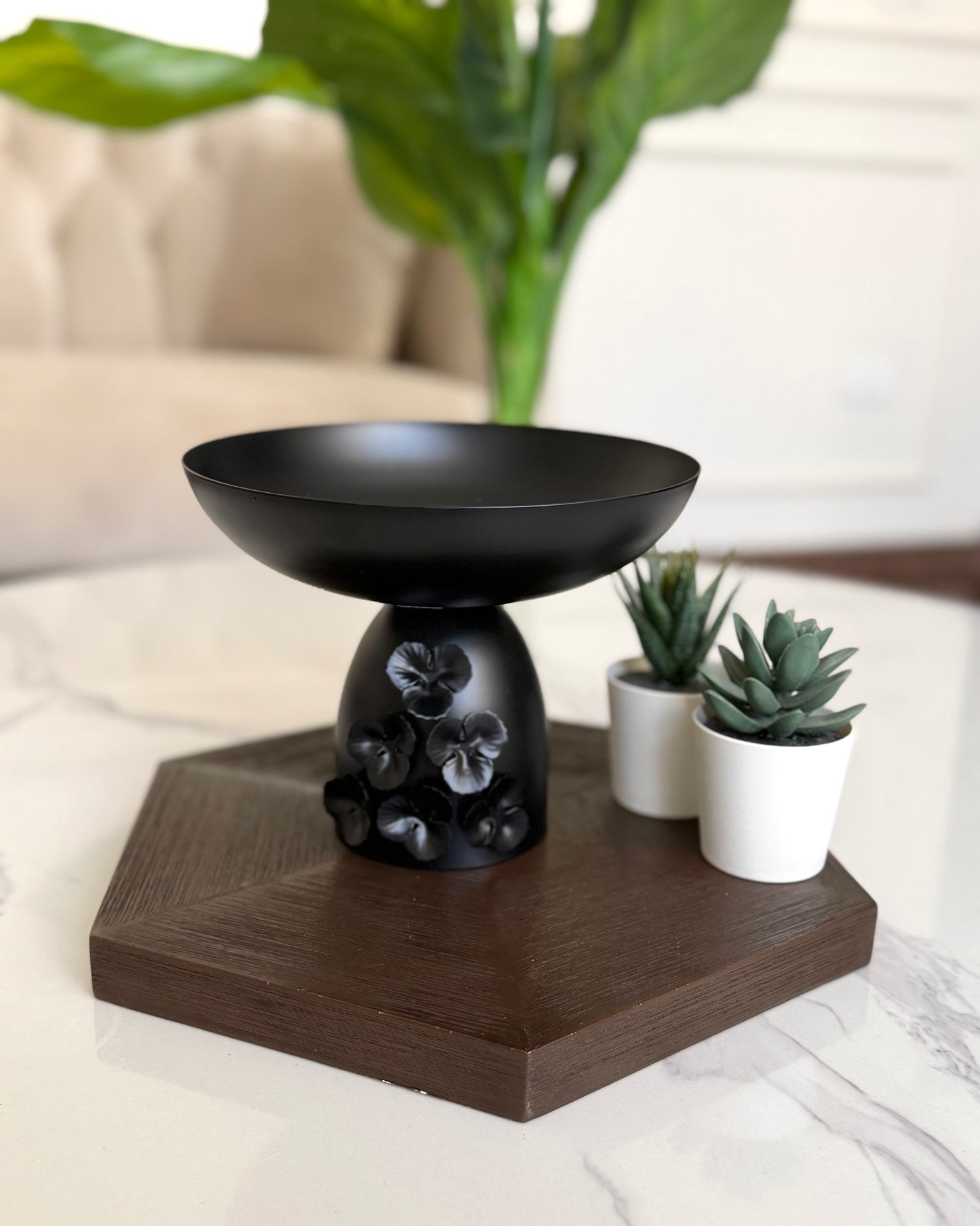 Floral Pedestal Serving Bowl