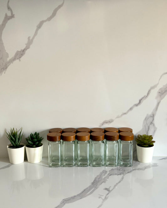 Wooden Spice Jar Set