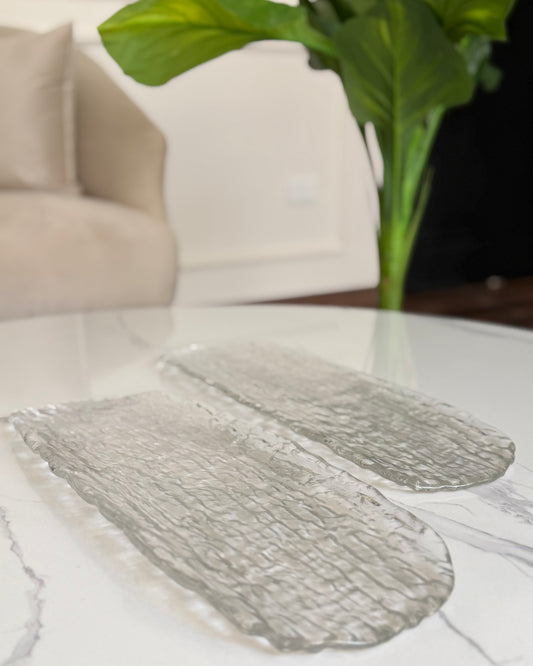Glass serving platters