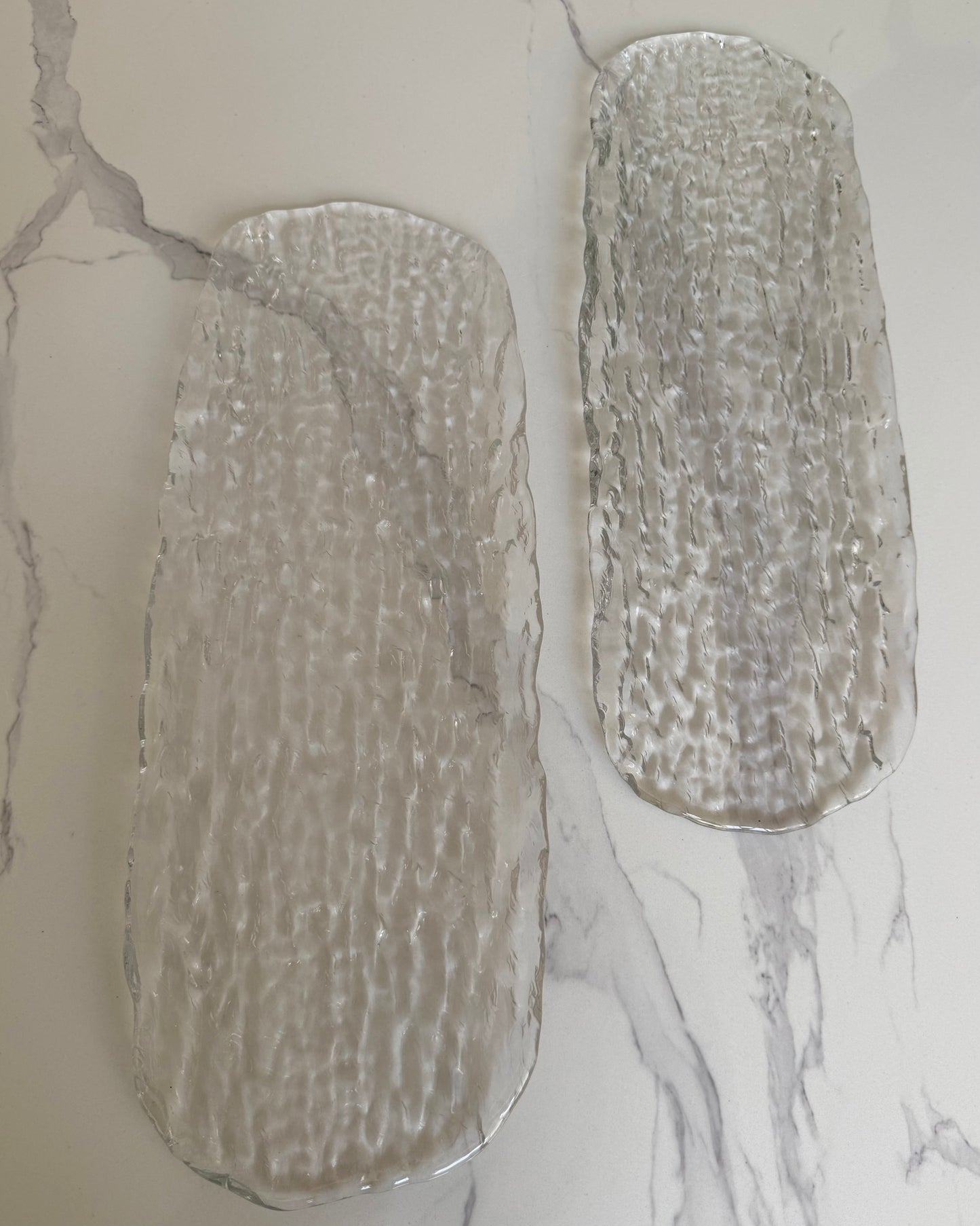 Glass serving platters