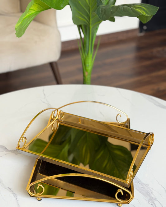Gold serving trays