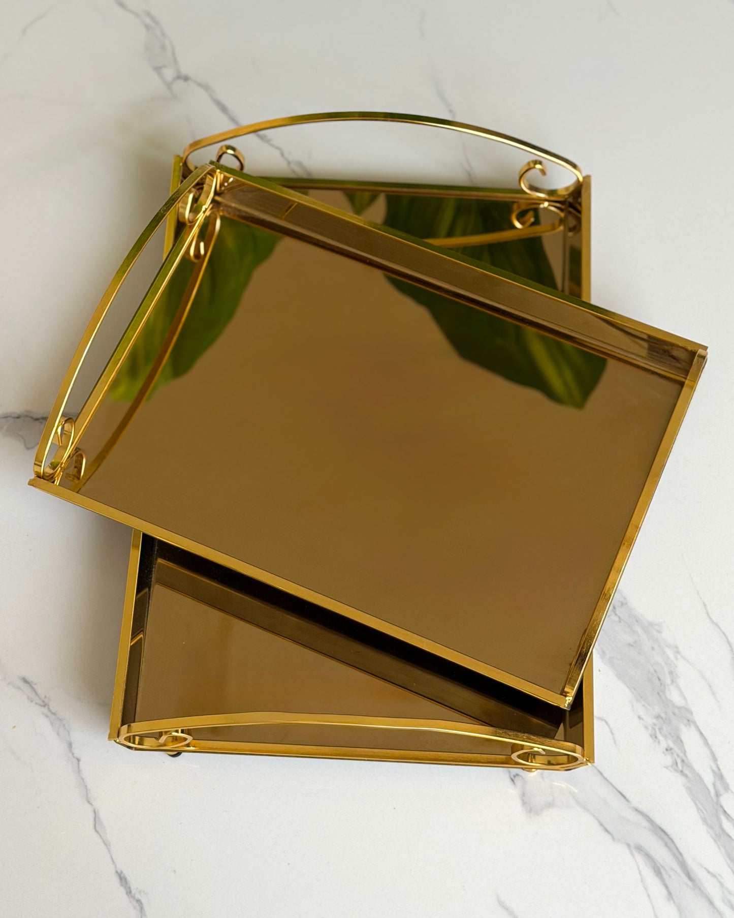 Gold serving trays