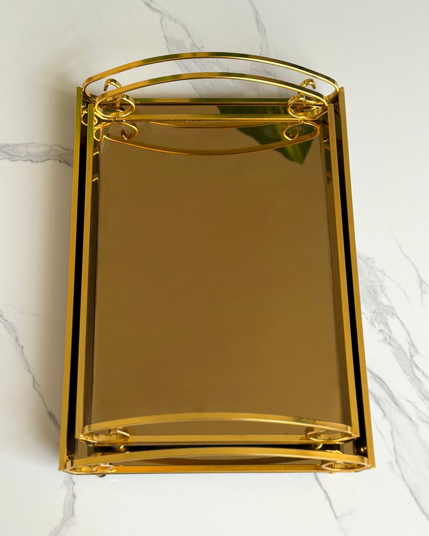Gold serving trays