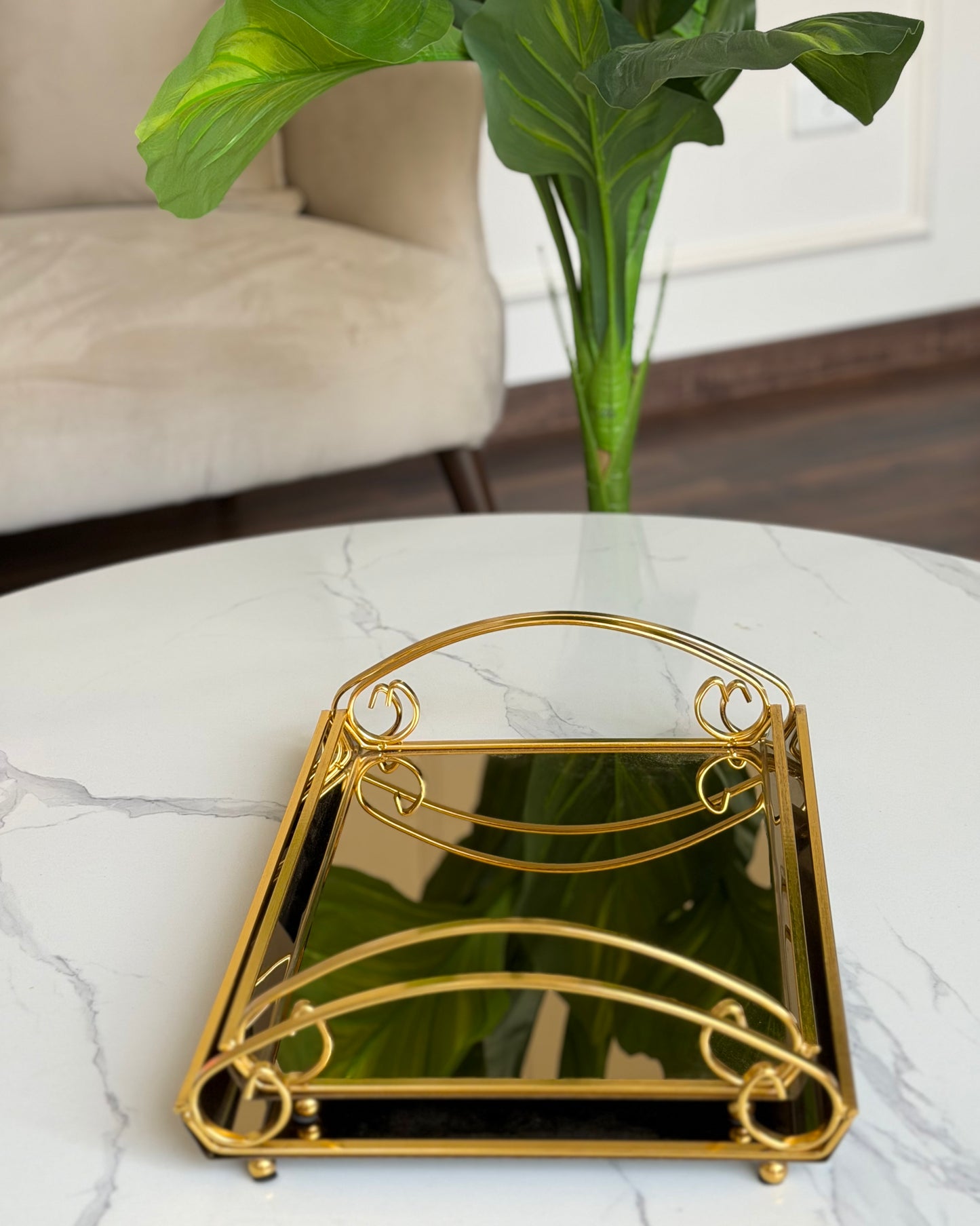 Gold serving trays