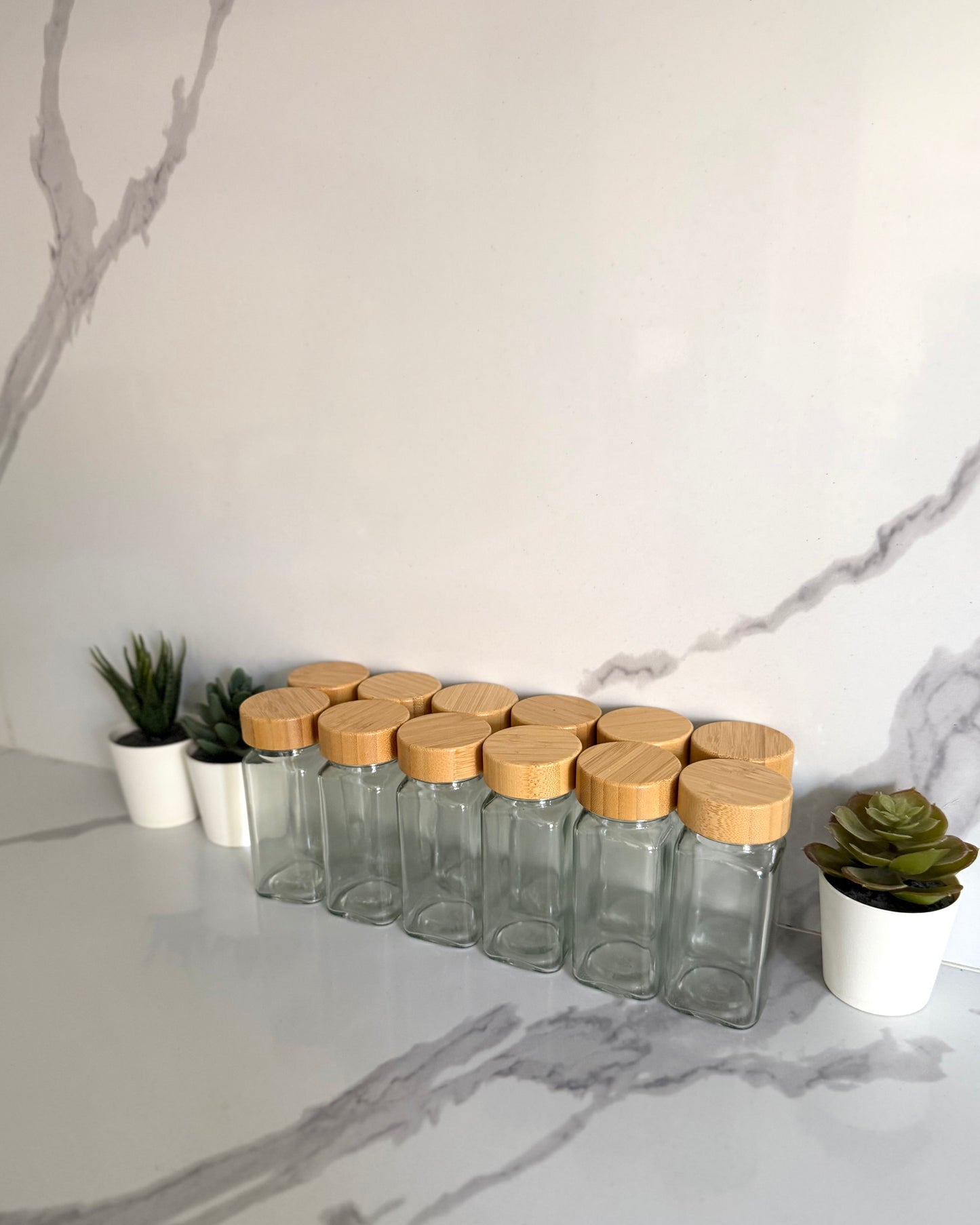 Wooden Spice Jar Set