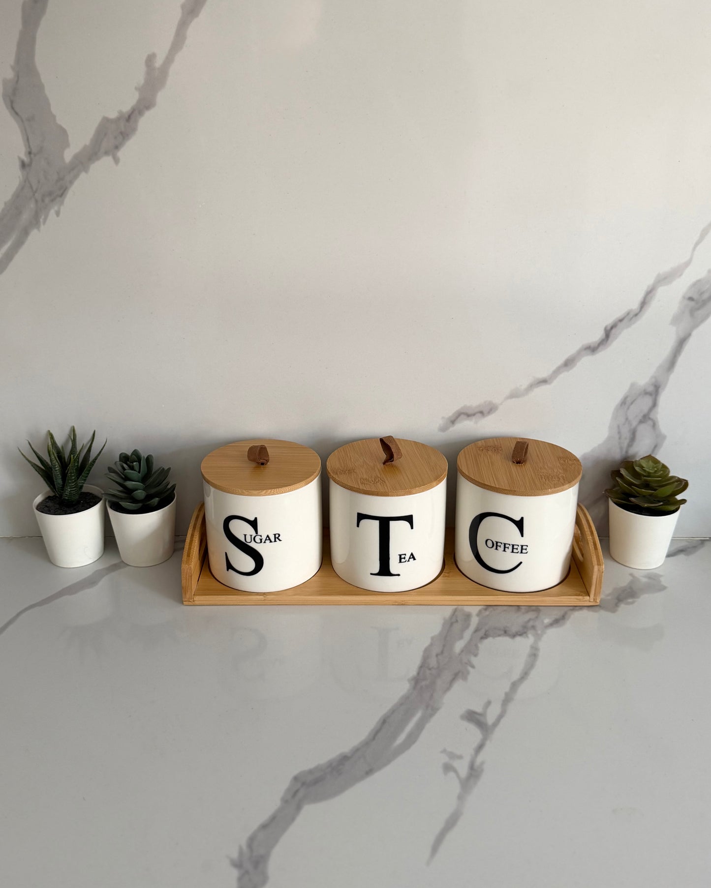 Canister Set with Wooden Lids