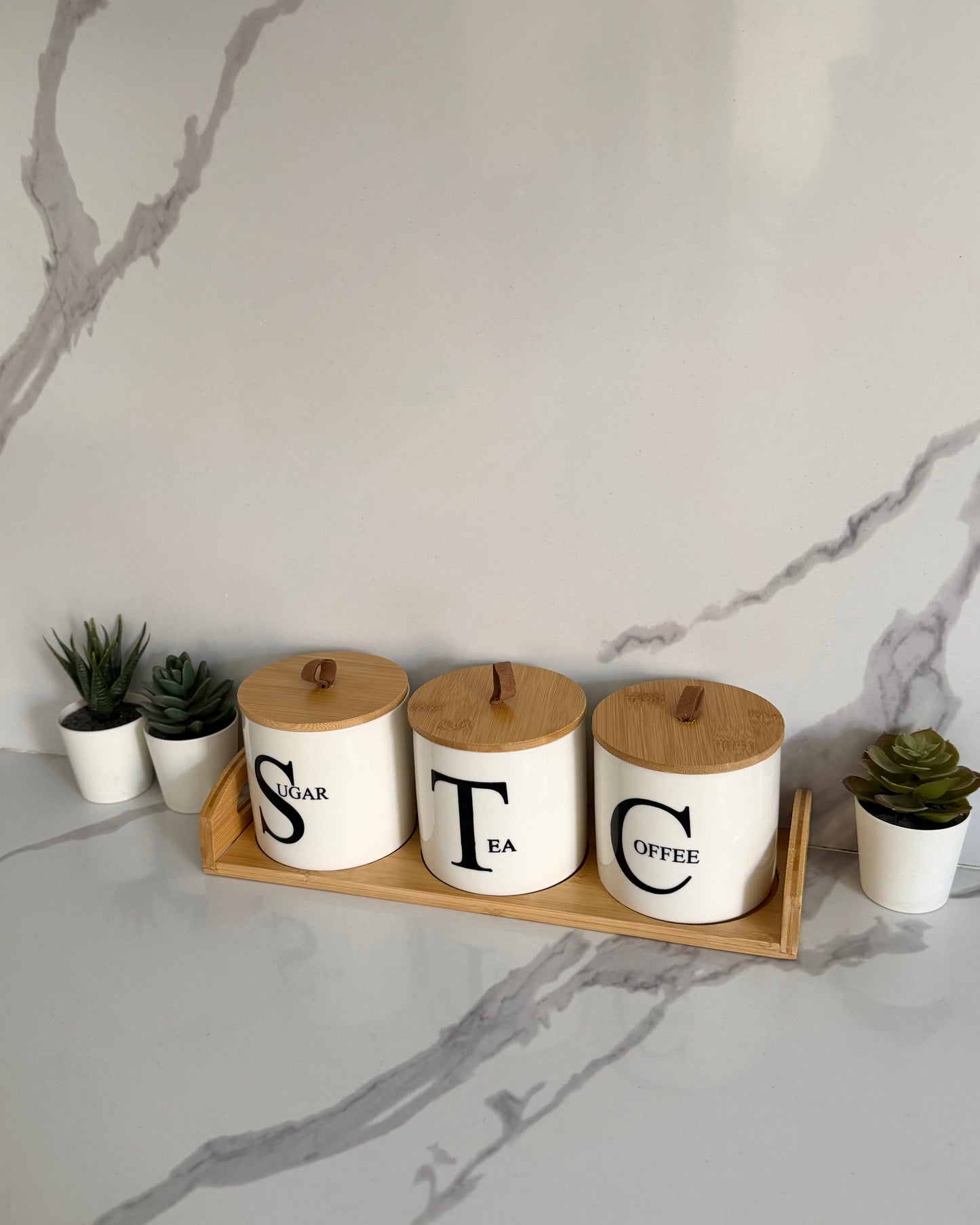 Canister Set with Wooden Lids