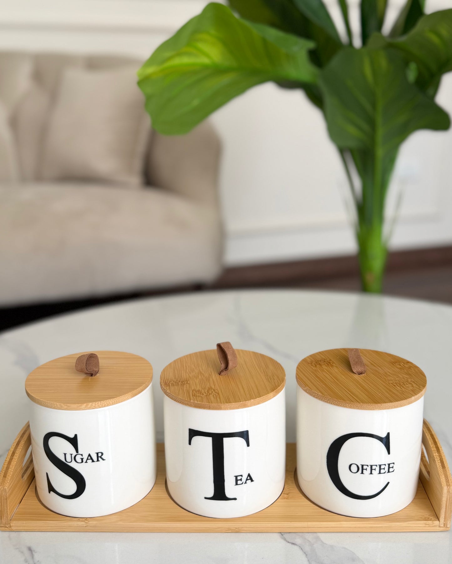 Canister Set with Wooden Lids