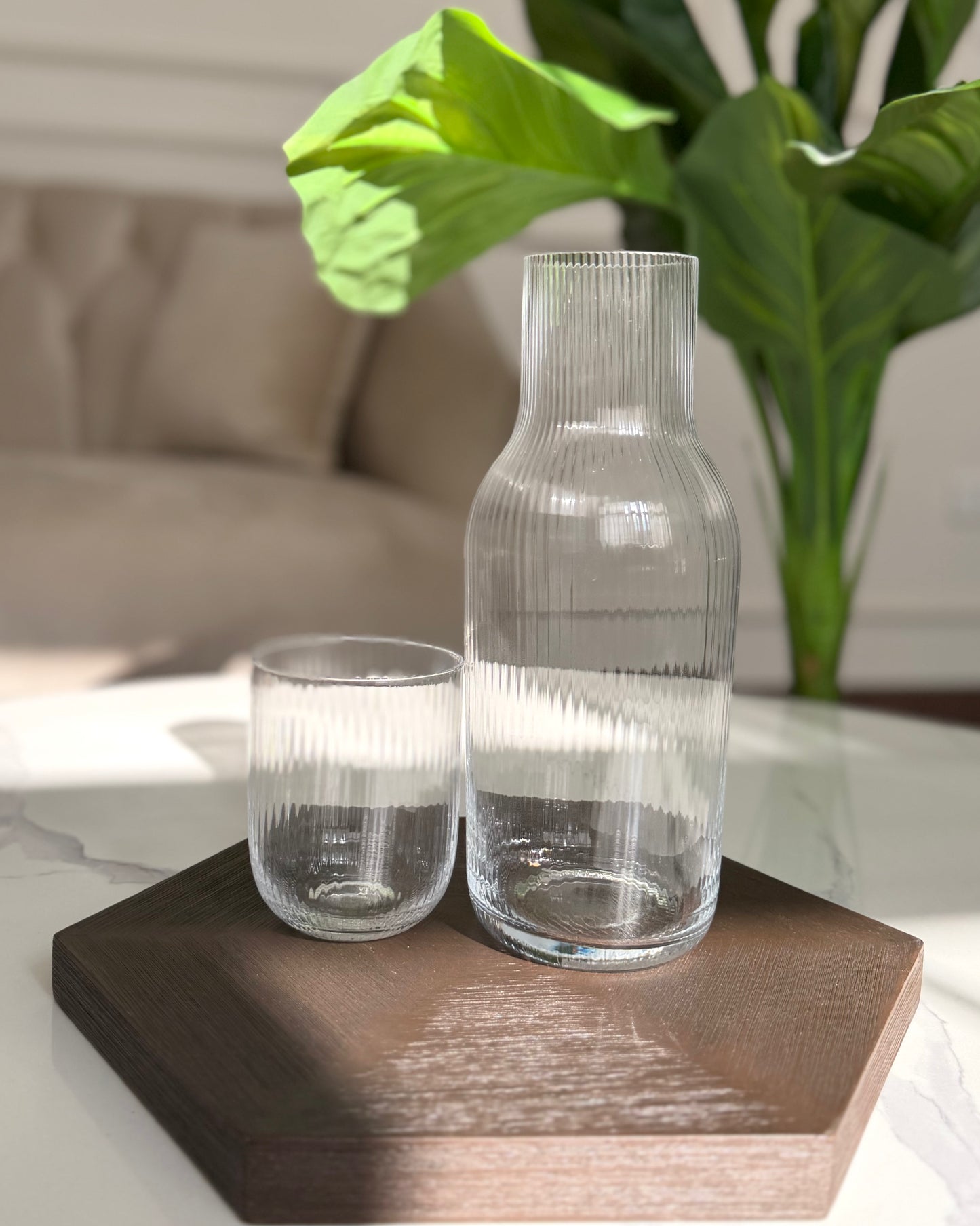 Glass Carafe & Tumbler Set