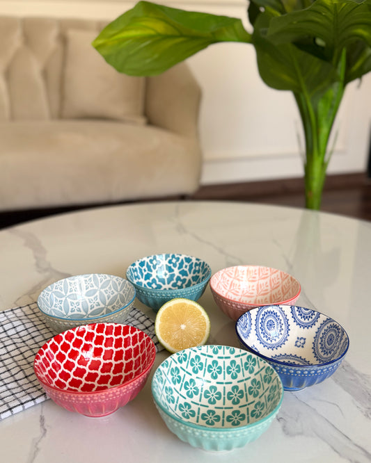 6 Pieces Colorful Bowls set