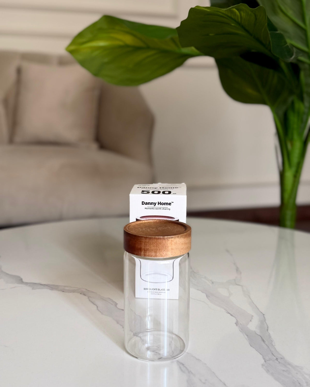 Glass Storage Jar with Wooden Lid