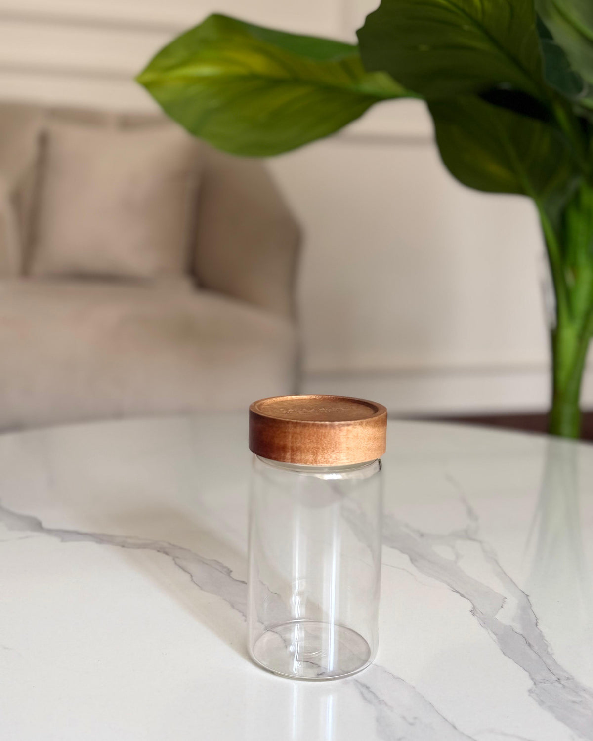 Glass Storage Jar with Wooden Lid